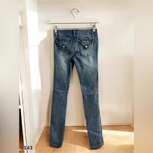 1143 Hudson Skinny Jeans 14 (24x29) Low Rise Stretch Flap Pockets Distressed